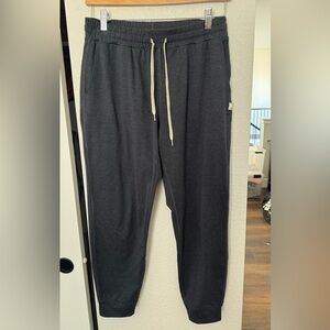 Vuori Charcoal Drawstring Joggers with Cream Ties
